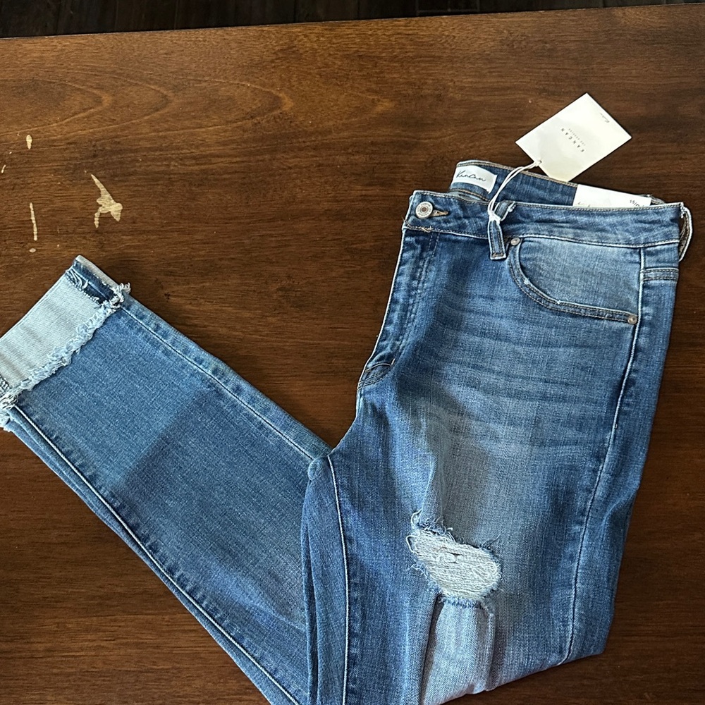 NWT KanCan  Distressed Skinny Jeans ankle size 15